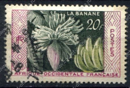Французская Западная Африка 1958 г. • Iv# 67 • 20 fr. • экспортные товары, бананы • Used F-VF