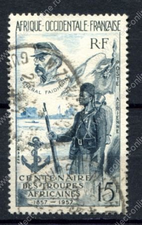 Французская Западная Африка 1957 г. • Iv# A21 • 15 fr. • 100-летие африканского легиона • Used VF