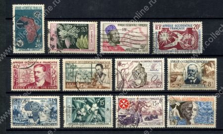 Французская Западная Африка 1952-1958 гг. • одиночки • 12 марок • Used VF