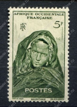 Французская Западная Африка 1947 г. • Iv# 37 • 5 fr. • осн. выпуск • мавританка • MNH OG VF