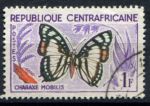 Центральноафриканская Республика 1960-1961 гг. • Sc# 5 • 1 fr. • бабочки • Used F-VF