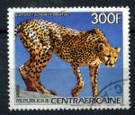 Центральноафриканская Республика 1986 г. • Mi# 1219A • 300 fr. • Фауна Африки • леопард • Used VF