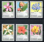 Народная Республика Конго 1996 г. • Mi# 1468-1473 • Экзотические цветы • полн. серия • Used(ФГ) OG VF ( кат. - €4 )