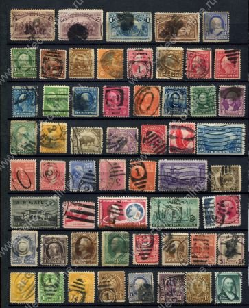 США XIX-XX век • подборка 57 марок • Used