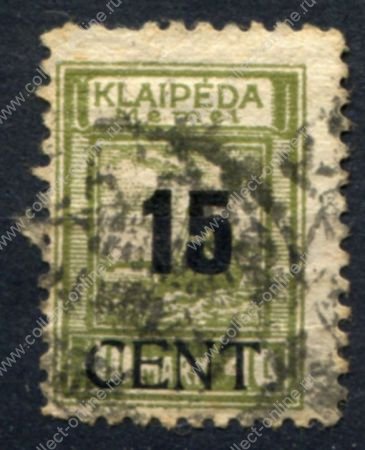 Мемель 1923 г. • Сол# 73 • 15 cent/40 M. • надпечатка нов. номинала • Used F-VF