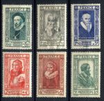 Франция 1943 г. • Mi# 600-605 • Выдающиеся граждане Франции • полн. серия • MNH OG F ( кат. - €14 )