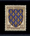 Франция 1943 г. • Iv# 575 • 20 fr. • Гербы, Иль-де-Франс • стандарт • MNH OG VF