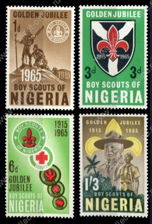 Нигерия 1965 г. • Gb# 157-160 • 50-летие национального движения скаутов • полн. серия • MH OG VF