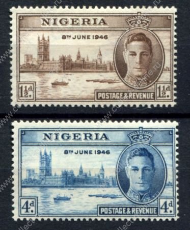 Нигерия 1946 г. • Gb# 60-61 • выпуск Победы • полн. серия • MNH OG VF