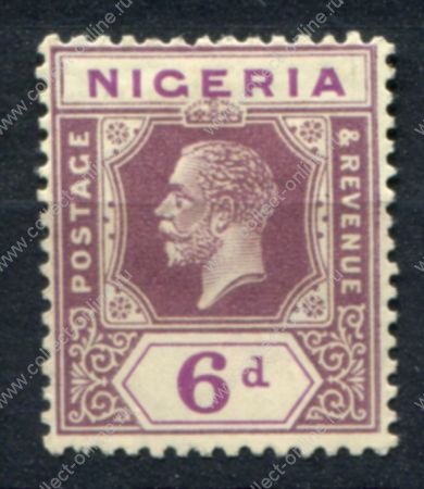 Нигерия 1921-1932 гг. • Gb# 25 • 6 d. • Георг V • стандарт • MH OG F-VF ( кат. - £12 )