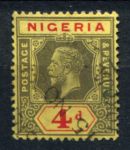 Нигерия 1921-1932 гг. • Gb# 24a • 4 d. • Георг V • стандарт • Used F-VF ( кат. - £6 )
