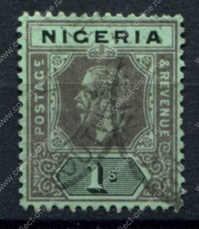 Нигерия 1914-1929 гг. • Gb# 8c • 1 sh. • Георг V • стандарт • Used F-VF ( кат. - £10 )
