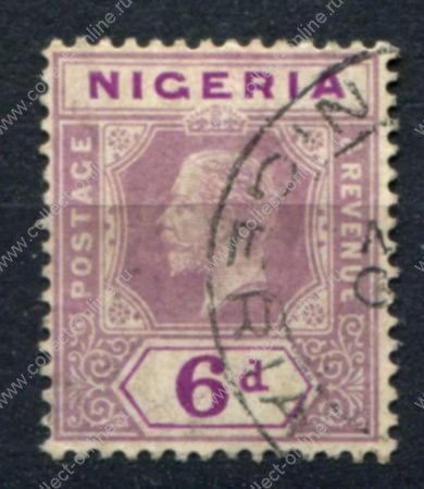 Нигерия 1914-1929 гг. • Gb# 7 • 6 d. • Георг V • стандарт • Used F-VF ( кат. - £10 )
