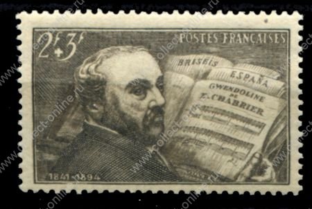 Франция 1942 г. • Mi# 553(Iv# 542) • 2+3.fr. • композиторы, Эммануэль Шабрие • MNH OG VF