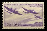 Франция 1942 г. • Mi# 551(Iv# 540) • 1.50+3.50 fr. • самолеты, авиапочта • MNH OG VF ( кат. - €3 )
