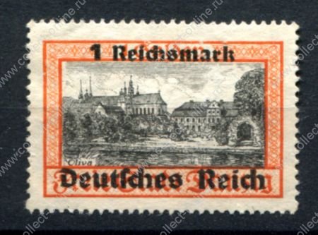 Германия 3-й рейх 1939 г. • Mi# 728 • 1 RM • надпечатка "Deutsches Reich" на марке Данцига • полн. серия • MNG VF ( кат.- € 17* )