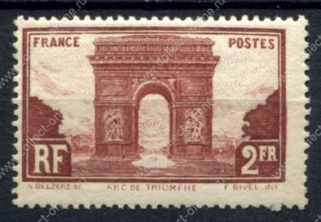 Франция 1929-1931 гг. • Iv# 258 • 2 fr. • Города и сооружения • Триумфальная арка • MNH* VF( кат. - €95 )