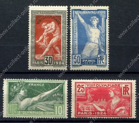 Франция 1924 г. Iv# 183-186 • Летние Олимпийские Игры, Париж • полн. серия • MH OG F-VF ( кат. - €55 )