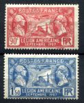 Франция 1927 г. • Iv# 244-245 • 90 c. и 1.50 fr. • Визит американских ветеранов во Францию • полн. серия • MH OG F ( кат. - $10 )