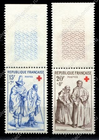 Франция 1957 г. • Iv# 1140-1141 • Для Красного Креста • полн. серия • MNH OG XF+ ( кат. - €12 )