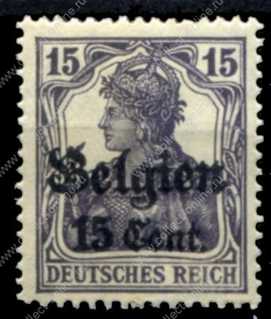 Германия • оккупация Бельгии 1916-1918 гг. • Mi# 16 • 15 c. • надпечатка нов. номинала • для оккупированных территорий • 6 марок • MNH OG VF ( кат. - €2.5)