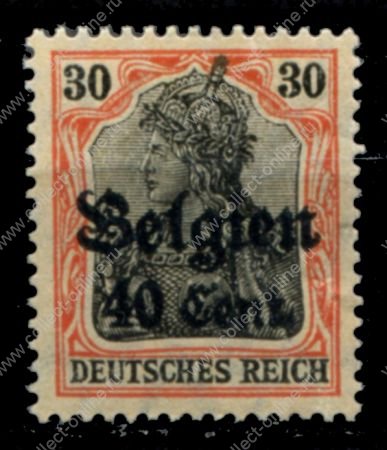 Германия • оккупация Бельгии 1916-1918 гг. • Mi# 19 • 40 c. • надпечатка нов. номинала • для оккупированных территорий • 6 марок • MNH OG VF ( кат. - €1.5)