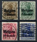 Германия • оккупация Бельгии 1914-1916 гг. • Mi# 1-4 • 3 - 25 c. • надпечатка нов. номинала • для оккупированных территорий • 4 марки • Used F-VF ( кат. - €5)