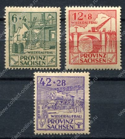 Германия • Советская зона оккупации • Саксония 1946 г. • Mi# 87-89A • восстановление • полн. серия • MNH OG VF