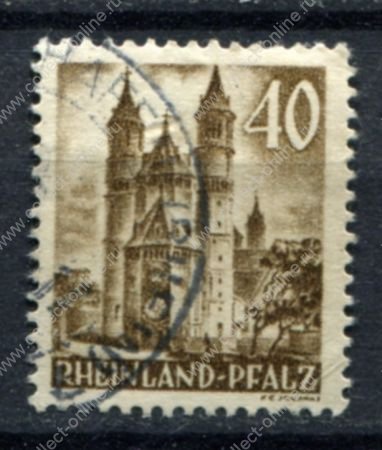 Германия • Французская зона оккупации • Рейнланд-Пфальц 1948 г. • Mi# 39 • 40 pf. • стандарт(3-й выпуск) • Used VF ( кат. - €5 )