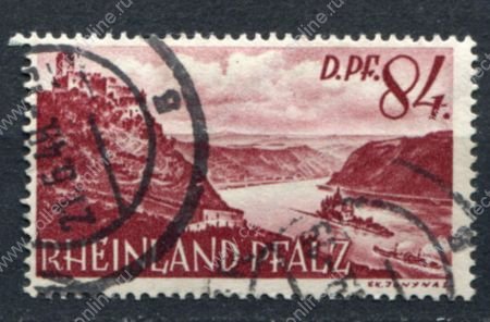 Германия • Французская зона оккупации • Рейнланд-Пфальц 1948 г. • Mi# 28 • 84 pf. • стандарт(2-й выпуск) • Used VF ( кат. - €8 )