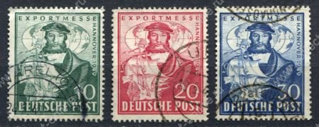 Германия • Англо-Американская зона оккупации 1949 г. • Mi# 103-105 • Экспортная выставка, Ганновер • полн. серия • Used VF ( кат.- €12 )
