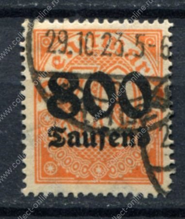 Германия 1923 г. • Mi# DM 95 X • 800000 M./30 pf. • надпечатка нов. номинала • служебный выпуск • Used VF ( кат. - €7 )