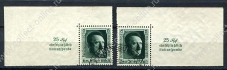 Германия 3-й рейх 1937 г. • Mi# 648 • Фонд помощи культуре • Адольф Гитлер • 2 марки(из блока) • Used СГ XF
