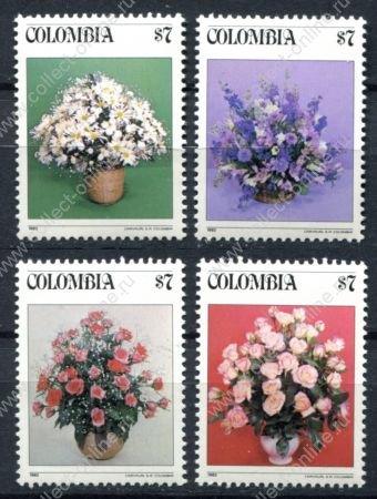 Колумбия 1982 г. • Mi# • цветы • 4 марки • MNH OG XF