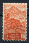Французская Экваториальная Африка 1947 г. • Iv# 214 • 1 fr. • осн. выпуск • река и горы • MNH OG VF