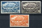 Французская Экваториальная Африка 1947 г. • Iv# 208-10 • 10,30 и 40 c. • осн. выпуск • носорог • MNH/LH OG VF