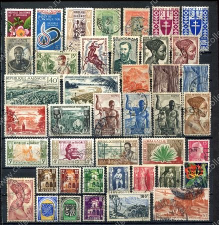 Французские колонии и территории(Африка) XX век • лот 42 разные старые марки • Used F-VF