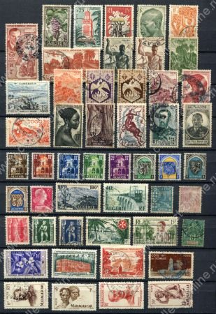 Французские колонии и территории(Африка) XX век • лот 50 разных старых марок • Used F-VF