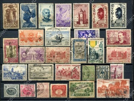 Французские колонии и территории(Африка) XX век • лот 29 разных старых марок • Used F-VF