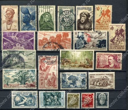 Французские колонии и территории(Африка) XX век • лот 22 разные старые марки • Used F-VF