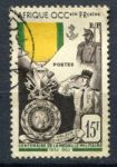 Французская Западная Африка 1952 г. • Iv# 46 • 15 fr. • 100-летие учреждения Воинской медали • Used F- ( кат. - €7 )
