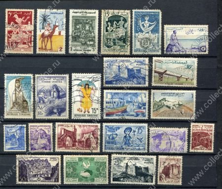 Тунис • XX век • набор 23 разные, старые марки • Used F-VF
