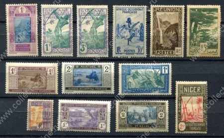 Французские колонии и территории XX век • лот 13 разных старых марок • MNH OG VG-VF