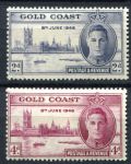 Британский Золотой Берег 1946 г. • Gb# 133a-134a • Выпуск победы • полн. серия • MH OG VF