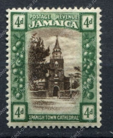 Ямайка 1919-1921 гг. • Gb# 84 • 4 d. • Собор в Испанском городе • MH OG VF