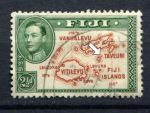 Фиджи 1938-1955 гг. • Gb# 256ca • 2½ d. • разновидность! "лишний остров" • Used F-VF ( кат. - £50 )