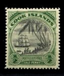 Кука о-ва 1944-1946 гг. • Gb# 137 • ½ d. • Георг V основной выпуск • встреча Кука с туземцами • MNH OG VF