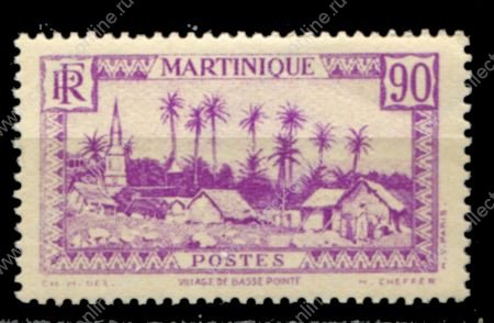 Мартиника 1939-1940 гг. • Iv# 180 • 90 c. • осн. выпуск • деревня • MNH OG VF
