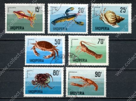 Албания 1968 г. • Sc# 1170-1176 • Морская фауна • ракообразные • полн. серия • Used(AU) OG NH