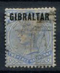 Гибралтар 1886 г. • Gb# 4 • 2½ d. • Королева Виктория • надпечатка • стандарт • Used F-VF